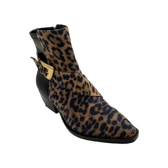 Vince Camuto Shoes - Vince Camuto Women's Philan Western-Style Short Bootie Camel Black - Medium